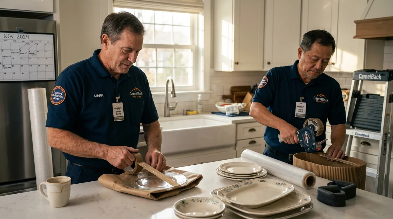 Professional crew packing kitchen dishware in Scott City, MO